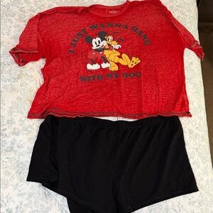 Disney Red and Black Pajama Set